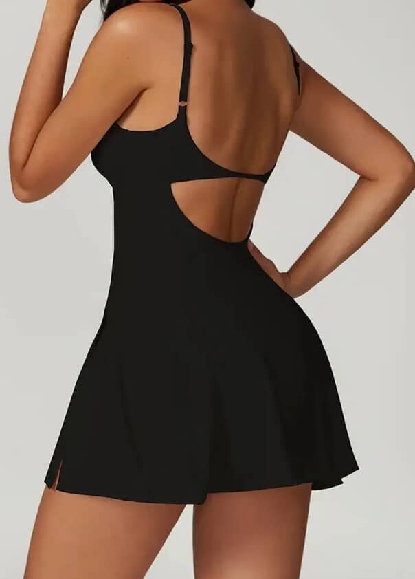 Black Sports Dress with Built-In Shorts, original product photo 3