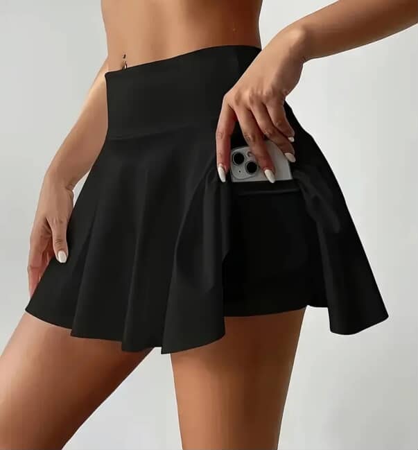 High-Waist Skirt with Shorts & Side Pockets, original product photo 4